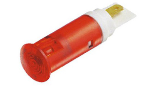 LED Indicator, Tab Terminal, 2.8 x 0.8 mm, Fixed, Red, AC, 230V