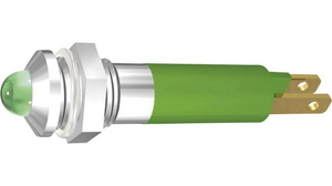 LED Indicator, Blade Terminal, 2.8 x 0.8 mm, Fixed, Yellow, DC, 28V