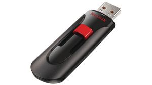 USB Stick, Cruzer Glide, 32GB, USB 2.0, Musta / Punainen