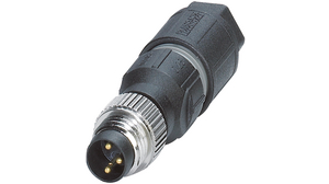 Circular Connector, M8, Plug, Straight, Poles - 3, IDC, Cable Mount