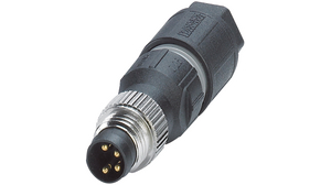 Circular Connector, M8, Plug, Straight, Poles - 4, IDC, Cable Mount