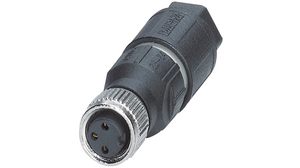 Circular Connector, M8, Socket, Straight, Poles - 3, IDC, Cable Mount