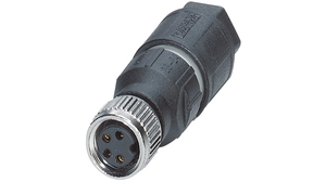 Circular Connector, M8, Socket, Straight, Poles - 4, IDC, Cable Mount