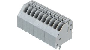 Wire-To-Board Terminal Block, THT, 2.5mm Pitch, 45 °, Spring Clamp, 10 Poles
