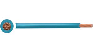 Flexible Stranded Wire PVC, 6mm?, Bare Copper, Light Blue, H07V2-K, 100m