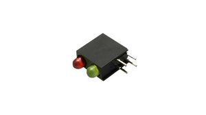 LED dioda pro desku plošných spojů 3mm Zelená/červená 80°