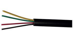 Telecommunication Cable PVC 4x 0.16mm² Bare Copper Black 100m
