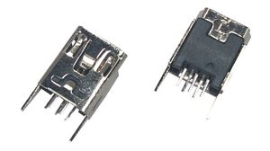 Mini-USB-B-kontakt 2.0, Sokkel, Mini USB-B 2.0, Rett, Posisjoner - 5
