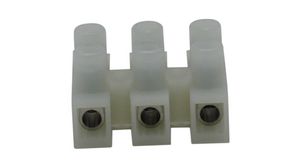 Terminal Strip, White, 30A, 300V, Poles - 3