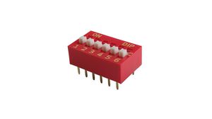 DIP Switch, Slide, 6 Positions, 2.54mm, PCB Pins