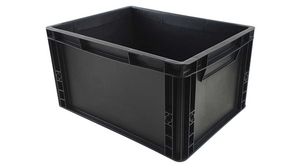 ESD Transport Container, 400x300x80mm, Polypropylene (PP), Black