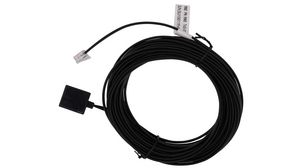 Telephone Modular Cable, RJ11 Plug - RJ11 Socket, Flat, 10m, Black