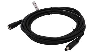 Stejnosměrný propojovací kabel, 2.5x5.5x9.5mm Zástrčka - 2.5x5.5x9.5mm Zásuvka, Rovný, 3m, Černá
