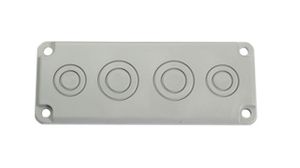 Cable Grommet Plate Set, Size 2, 2x M32 and M20, 2x M40 and M25, Polycarbonate, Grey