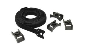 Kabelhållare, verktygsfri krok- och slingkabel, 10 st, 381x211x127mm, Svart
