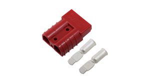 Connector, Plug, 2 Poles, 10AWG, 50A, Red