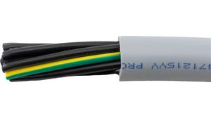 Multicore Cable, YY Unshielded, PVC, 4x 1mm², 50m, Grey