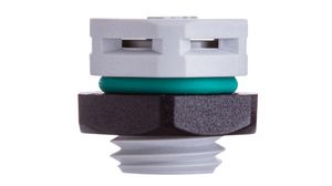Pressure Relief Vent with Nut, Grey / Green, 15.8mm, M12, IP68