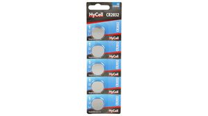 Button Cell Battery, Lithium, CR2032, 3V, Pack of 5 pieces