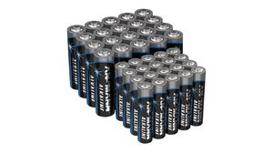 Primary Battery Assortment, 1.5V, AA/AAA, Alkaline, Pack of 40 pieces