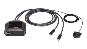 2-ports USB-kabel-KVM-switch DisplayPort / USB-C 4096 x 2160