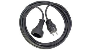 Extension Cable IP20 PVC DE Type F (CEE 7/4) Plug - DE Type F (CEE 7/3) Socket 10m Black