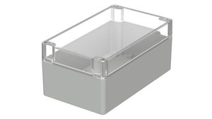 Plastic Enclosure with Clear Lid Euromas 120x200x90mm Light Grey Polycarbonate IP66