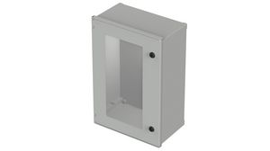 Plastic Enclosure with Viewing Window, Polysafe, 400x600x230mm, Light Grey, Glass Fibre Polyester