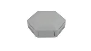 HexBox IoT Enclosure with 1 Solid and 5 Vented Panels 130x146x45mm Grey ABS IP30 / IP40