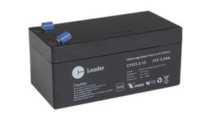 Rechargeable Battery, Lead-Acid, 12V, 3.2Ah, Blade Terminal, 4.8 mm