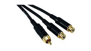 Audio Cable, Mono, RCA Plug - 2x RCA Socket, 300mm