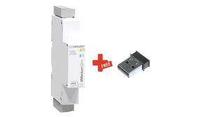 Industriell logikkstyring + USB Bluetooth-dongle, pakke, MilleniumSLIM, 4DI (4D/A) 2HS 4DO, 24V, Transistor