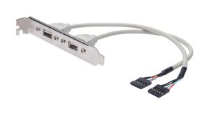 USB Slotblechadapter, 2-port USB 2.0