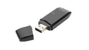 Memory Card Reader, External, Number of Slots 2, USB-A 2.0, Black