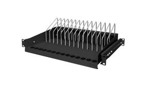 14-Slot Extendible Shelf for Tablets / Notebooks / Smartphones, 340mm, Black