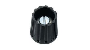 Classic Collet Knob 4mm Black Plastic Without Indication Line