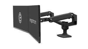 Desk Mount Dual Monitor Arm, 27", 100x100 / 75x75, 18.1kg, Black