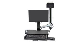 Wall Mount Workstation with Small CPU Bracket, Adjustable, 14.5kg