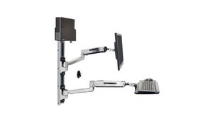 Wall Mount Workstation with Keyboard Arm, Small CPU Bracket, Adjustable, 446 x 864mm, 11.3kg