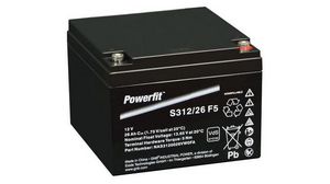 Batterie rechargeable, Plomb-Acide, 12V, 26Ah, Borne à vis, M5