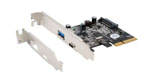 Schnittstellen-Karte, PCI-E x4, 1x USB-A / 1xUSB-C, USB 3.1