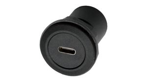 Feed-Through Adapter with Lock Nut, USB 3.0 C Socket - USB 3.0 C Socket