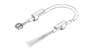 Forbindelseskabel, lige, 4-benet fatning - åben ende, 4 ledninger, PVC, 2.5m