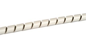 Cable Spiral Wrap Tubing, 10 ... 100mm, Polyethylene, 30m, White