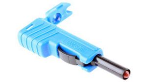 Blue Male Banana Plug, 4 mm Connector, Screw Termination, 30A, 30 V ac, 60V dc, Nickel
