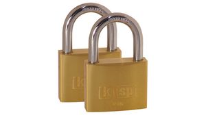 Padlock, Pack of 2 Pieces, Brass, 30mm
