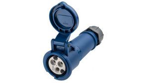 AM-TOP IP44 Blue Cable Mount 3P Industrial Power Socket, Rated At 16A, 230 V