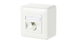 Network Wall Outlet CAT6a 51x86x86mm 1x RJ45 Wall Mount 1A 60VDC White