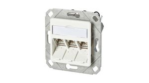 Network Wall Outlet CAT6a 41x70x70mm 3x RJ45 Wall Mount 1A 60VDC White