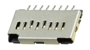 Minnekortkontakt, Push / Pull, MicroSD, Poler - 8